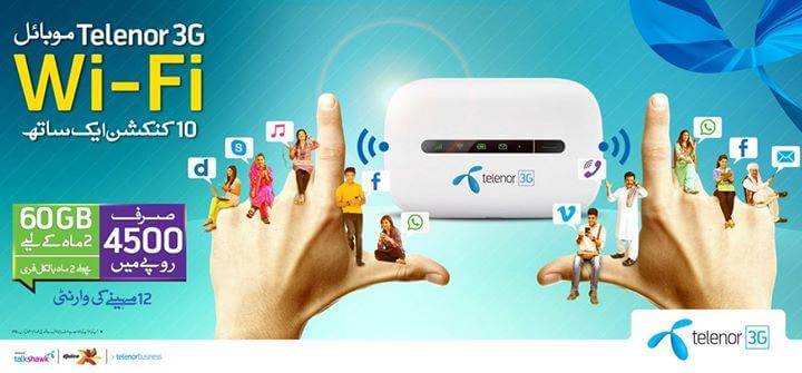 Telenor 3G Mobile WiFi Device - Telenor Internet USB Device