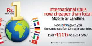 Zong brings 1 Rupee offer for USA, UK and European Countries