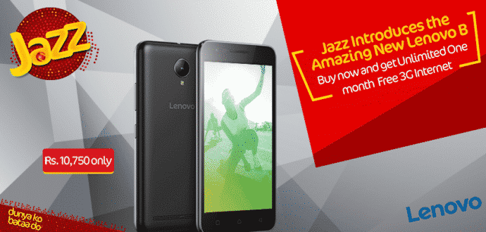 Mobilink Jazz provides service for buying Lenovo B Smartphone