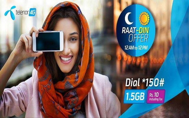 Get Telenor Raat Din Internet Offer by dialing *150#